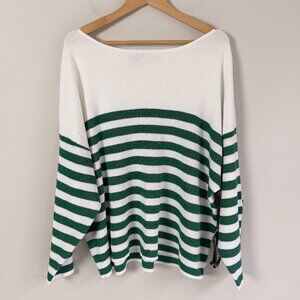 NWT Cyrus Stripe White Green Sweater
